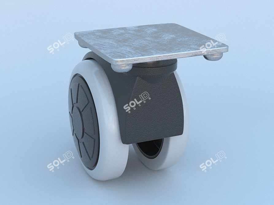 Sleek 50mm Furniture Wheel 3D model image 2