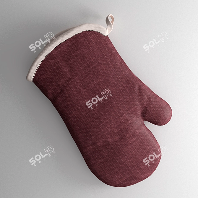 Soft Fabric Oven Mitt 3D model image 1