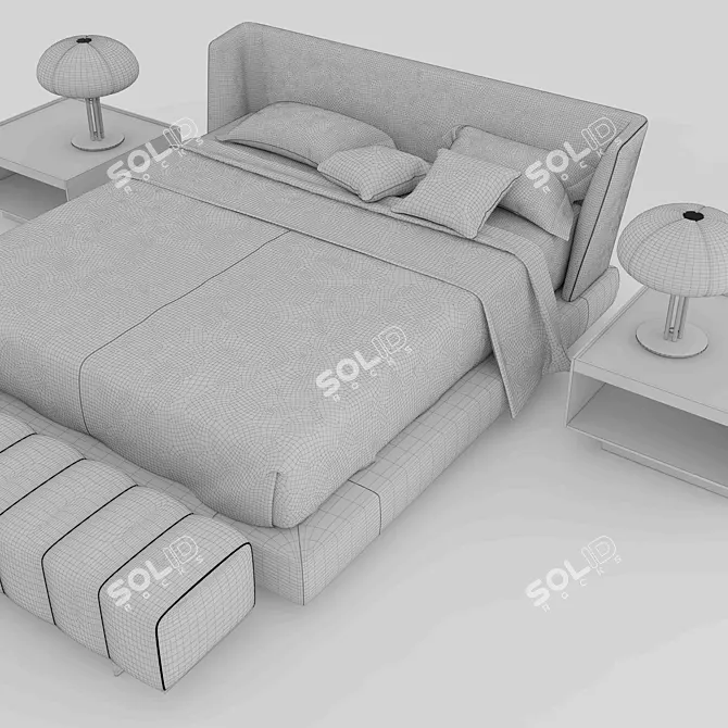 Minotti Creed Bed 3D model image 3