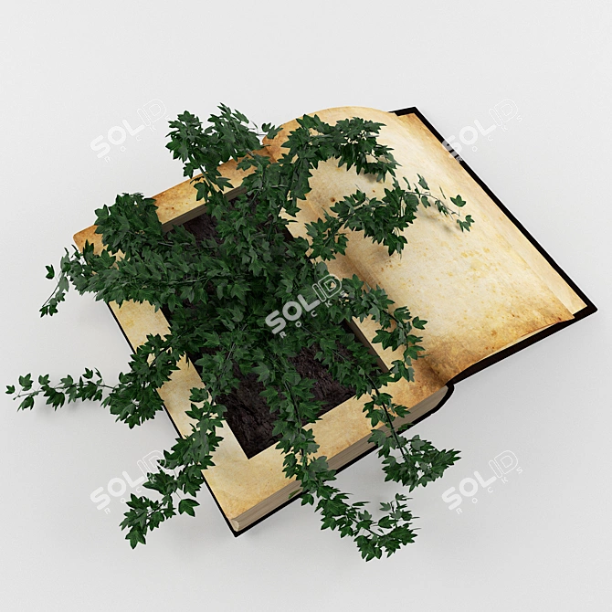 Book Plant: Stylish Indoor Flower Pot 3D model image 2