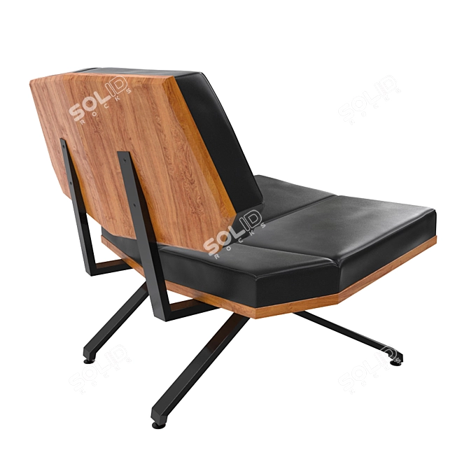 Sleek Swiss Lounge Chair 3D model image 2