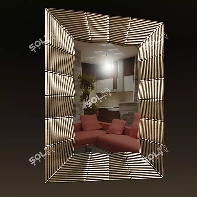 Sleek Mirrored Frame 3D model image 1