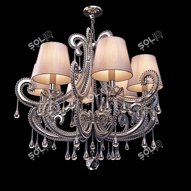 Elegant Monmartre Chandelier - WL61583-6CH 3D model image 2