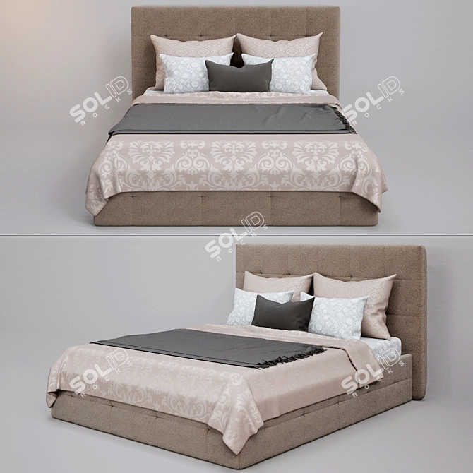 Luxury Pufetto Dimarо Bed 3D model image 2