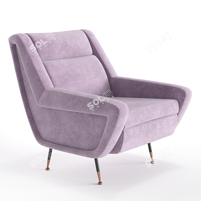 Italian Elegance in a Lounge Chair 3D model image 1