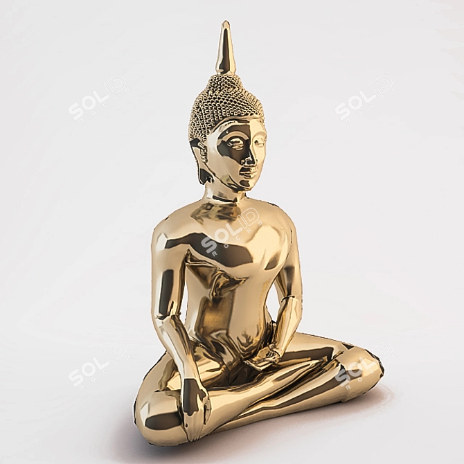 Golden Buddha India 3D model image 1