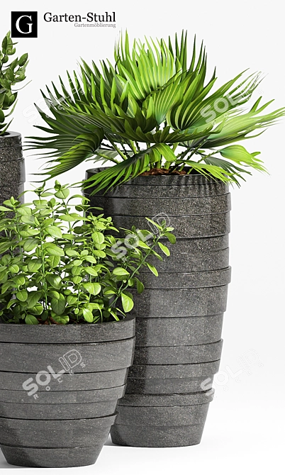 Modern Decorative Planter Set 3D model image 2