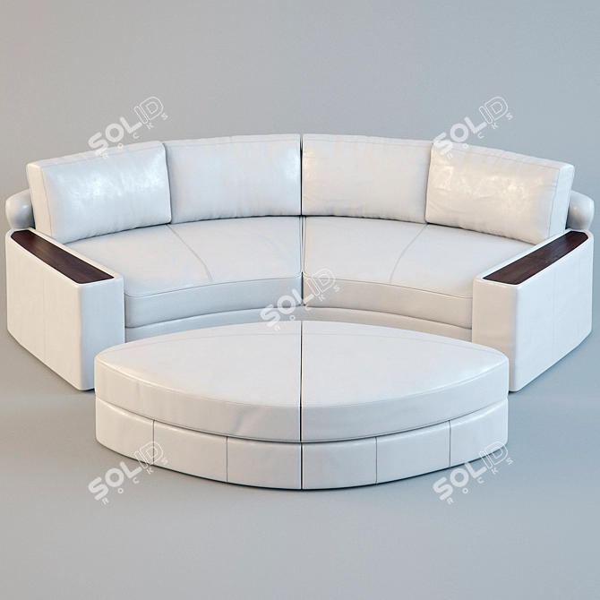 Sleek Semi-Circular Sofa: PD-01 3D model image 1