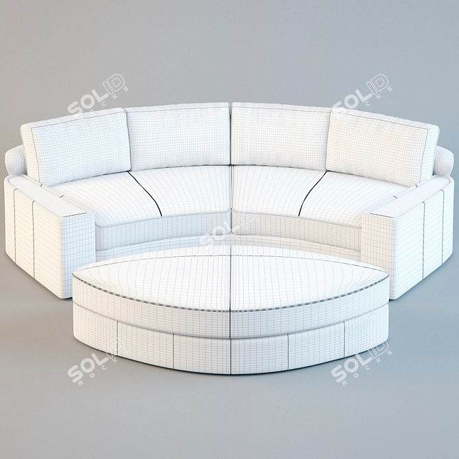 Sleek Semi-Circular Sofa: PD-01 3D model image 2