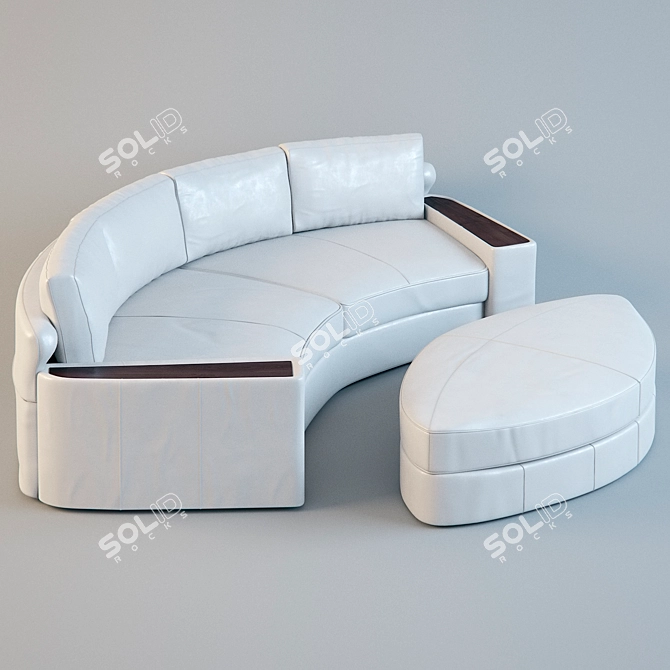 Sleek Semi-Circular Sofa: PD-01 3D model image 3