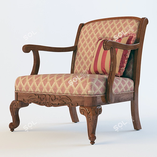 Elegant Maravilla Arm Chair 3D model image 1