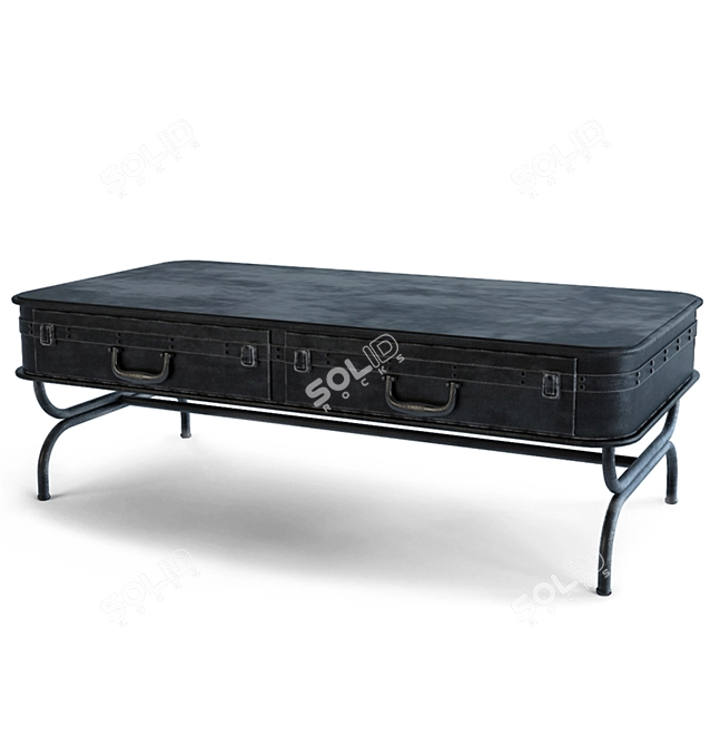 Vintage Industrial Style Coffee Table 3D model image 1