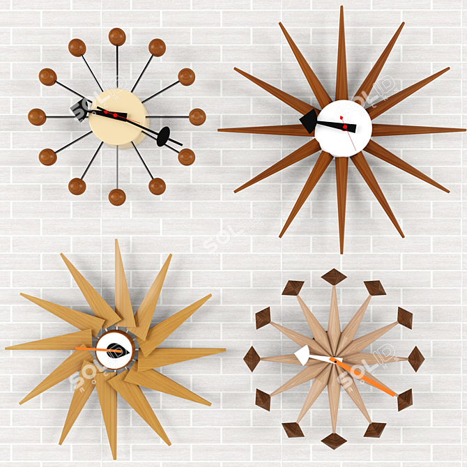 Timeless Collection: Stylish Wall Clocks 3D model image 1