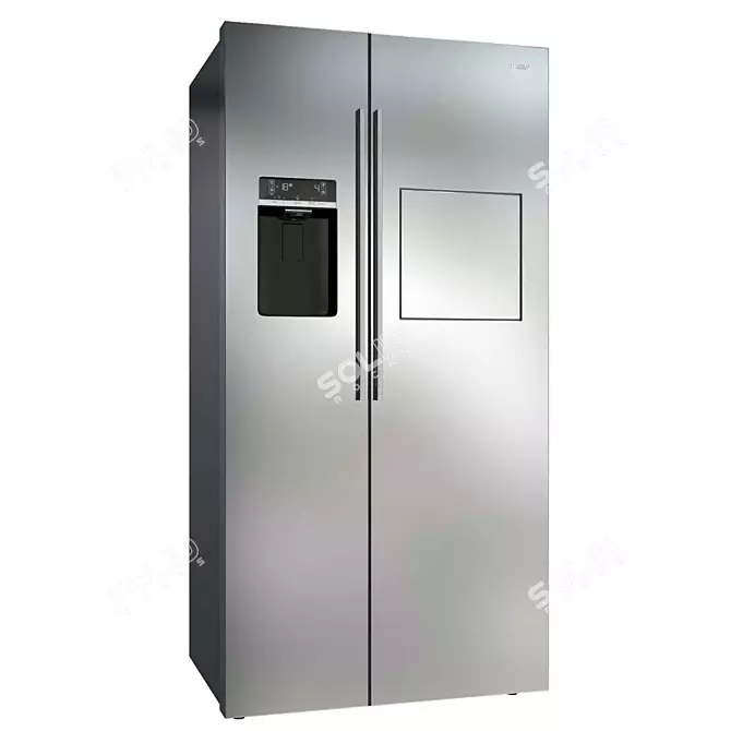 Smeg SBS63XEDH: Stylish Stainless Steel Fridge 3D model image 1