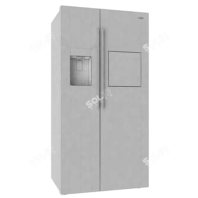 Smeg SBS63XEDH: Stylish Stainless Steel Fridge 3D model image 3