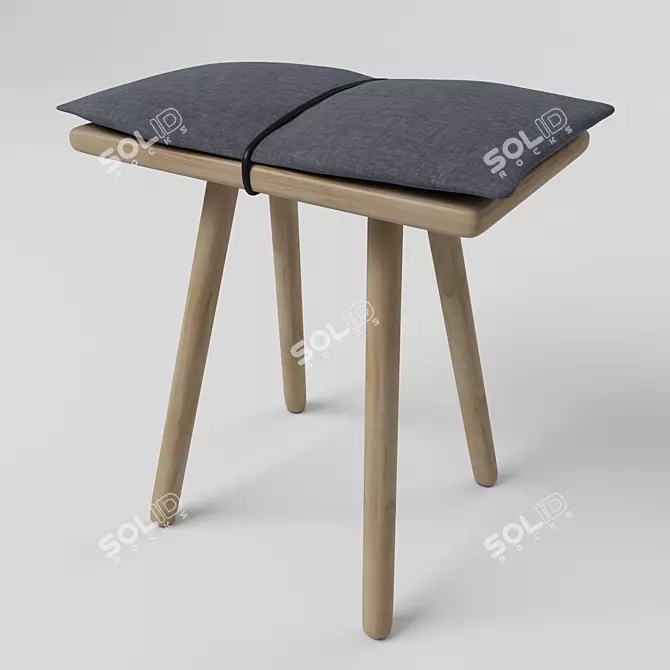 Minimalist Oak Stool: Georg 3D model image 1