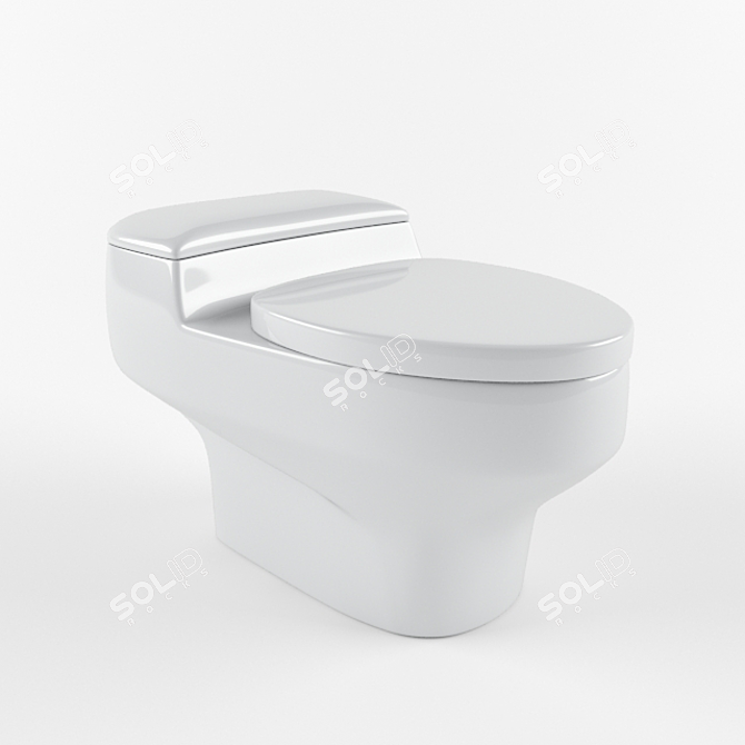 Sleek Vision One Piece Toilet 3D model image 1