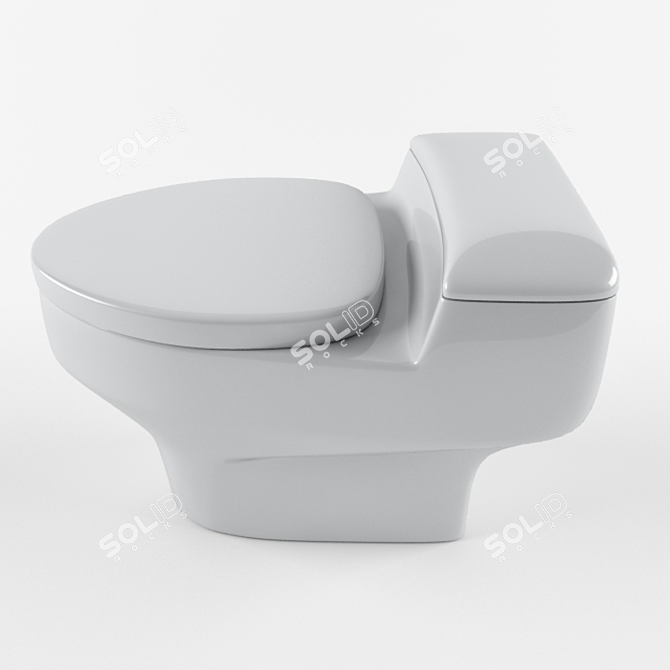 Sleek Vision One Piece Toilet 3D model image 3