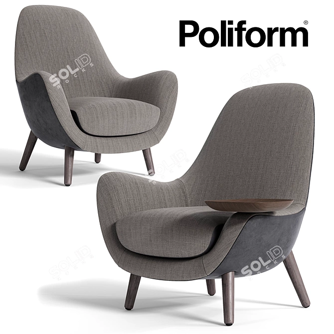 Poliform Mad King Armchair | Modern Design, Vray Compatibility 3D model image 1