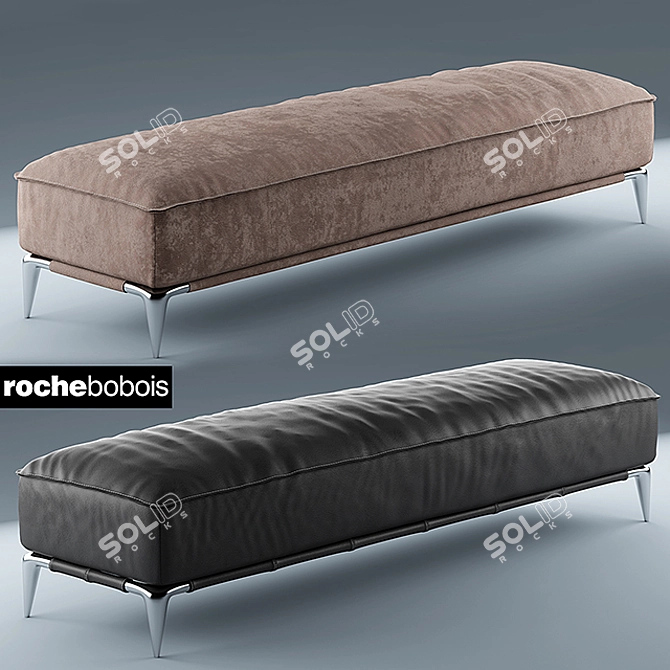 Sleek Rectangular Pouf: Roche Bobois 3D model image 1