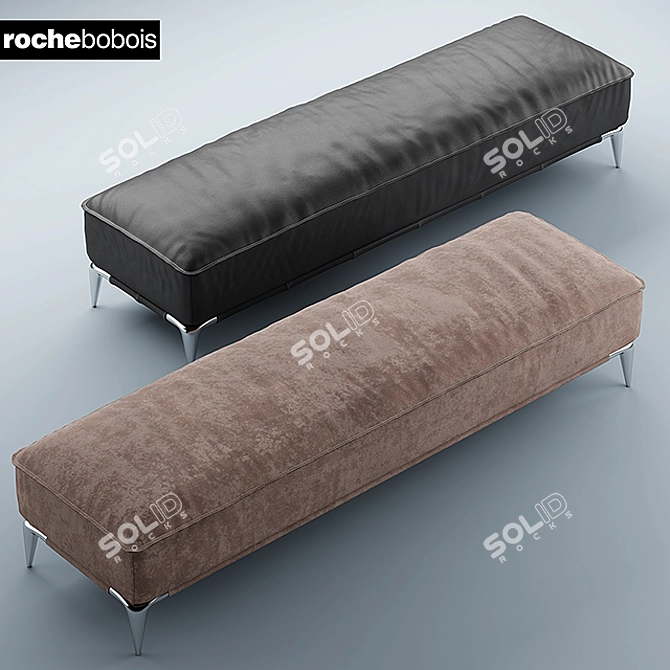 Sleek Rectangular Pouf: Roche Bobois 3D model image 2