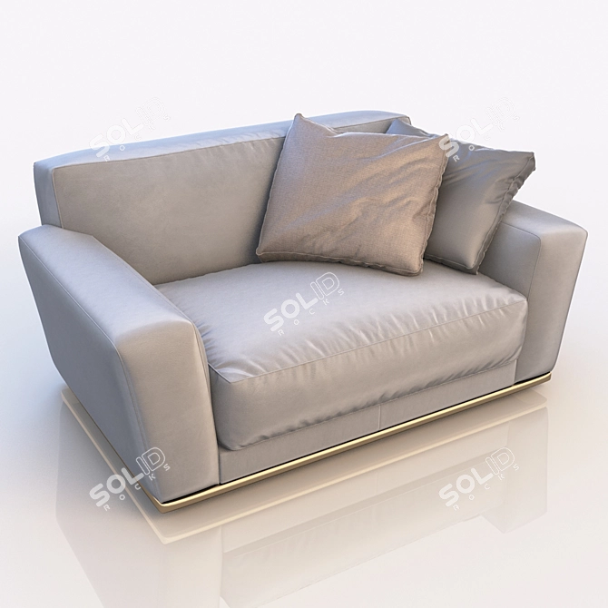 Modern Chic Single Sofa 3D model image 1