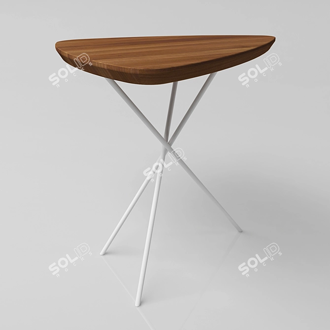 Minimalist Stainless Steel Coffee Table 3D model image 3