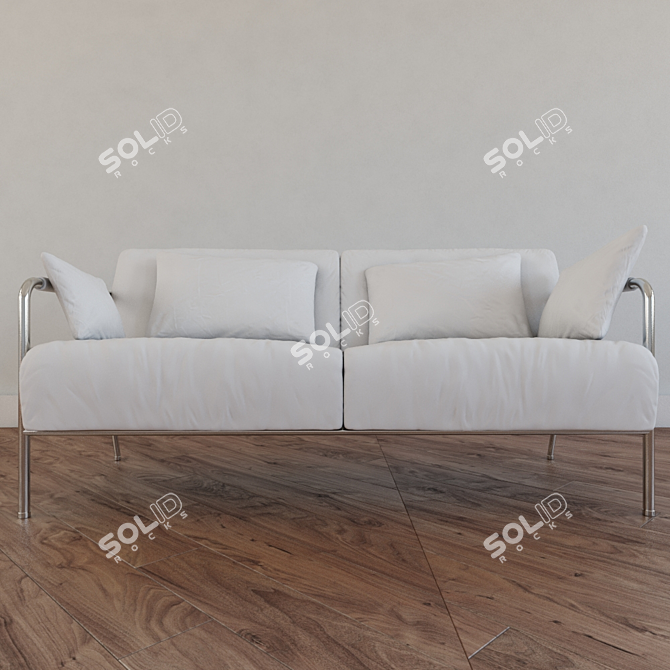 Sleek White Sofa: Modern Simplicity! 3D model image 1