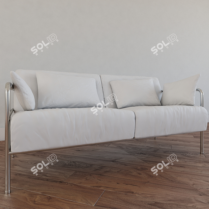 Sleek White Sofa: Modern Simplicity! 3D model image 2