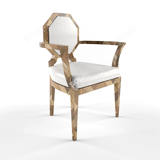 Modern Wooden Interlock Chair 3D model image 1