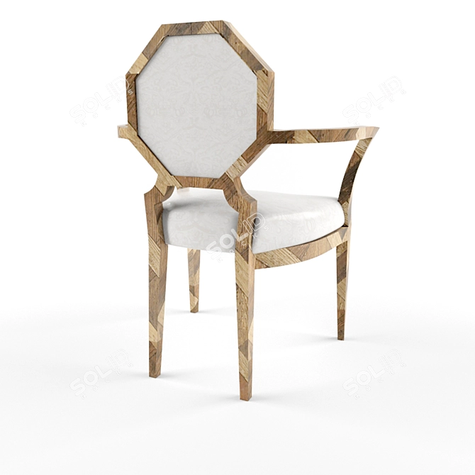 Modern Wooden Interlock Chair 3D model image 2