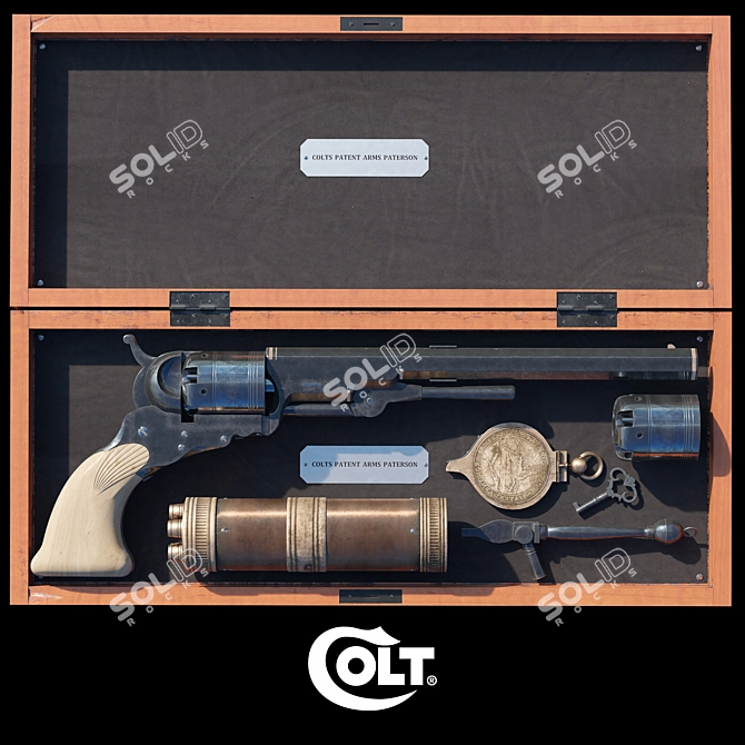 Colt Paterson 1836 Revolver: Revolutionary Design 3D model image 1