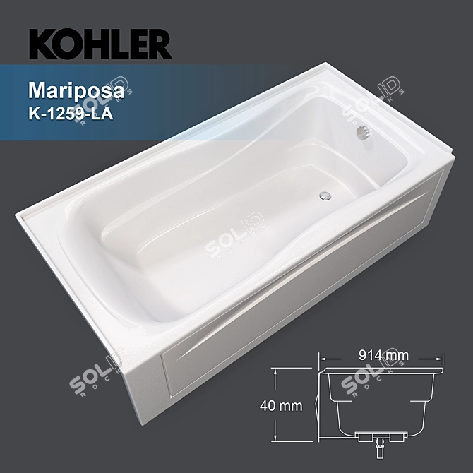 Kohler Mariposa 72" Alcove Bath 3D model image 1