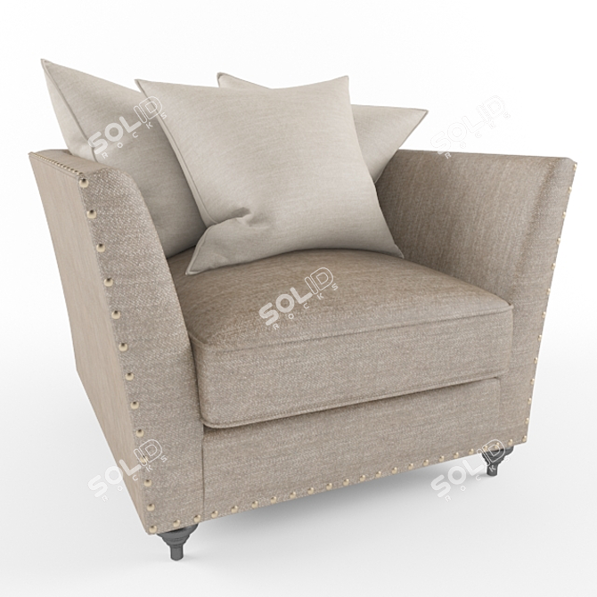 Elegant Jacquelin Armchair 3D model image 1