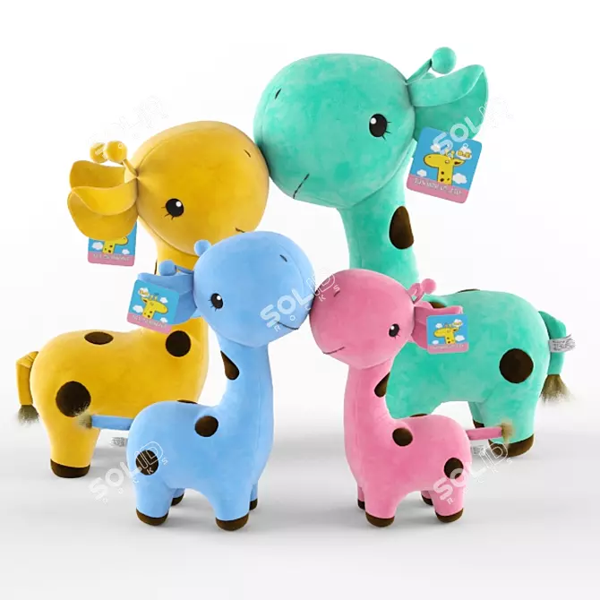 Giraffe Plush Toy: Realistic Design 3D model image 1