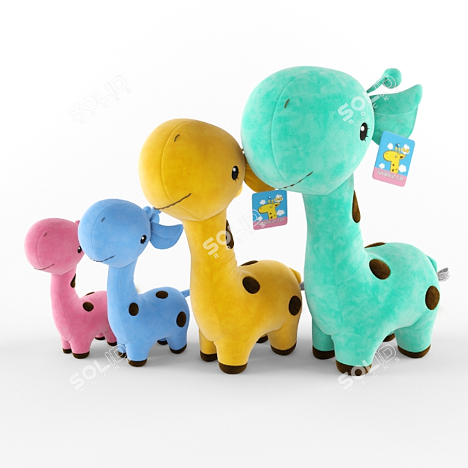 Giraffe Plush Toy: Realistic Design 3D model image 2