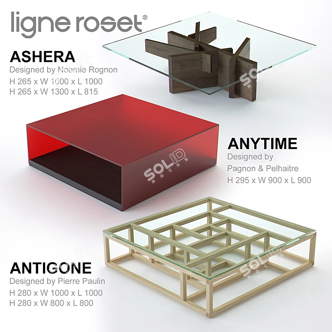 Modern Ligne Roset Low Tables 3D model image 1