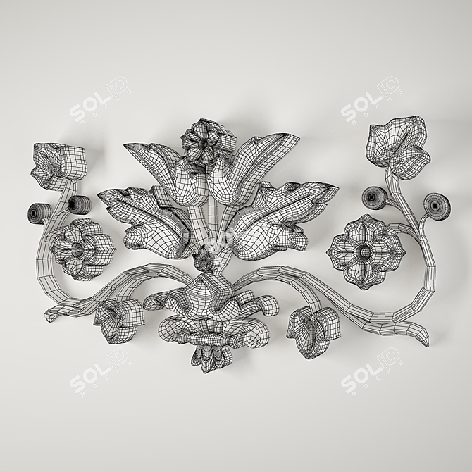 Leafy Floral Stucco 3D model image 3