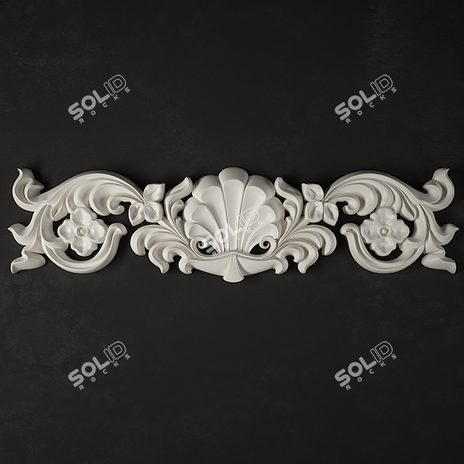 Title: Floral Stucco Molding 3D model image 1