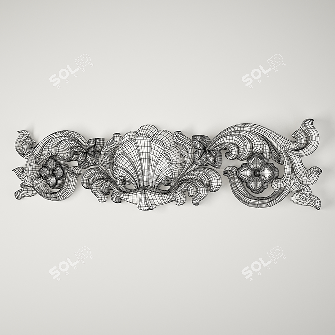 Title: Floral Stucco Molding 3D model image 3