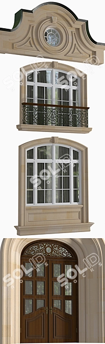 Modern Classic Windows & Doors 3D model image 2