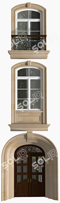 Modern Classic Windows & Doors 3D model image 3