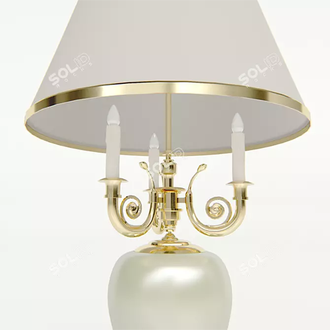 Elegant Gold-accented Classic Lamp 3D model image 2