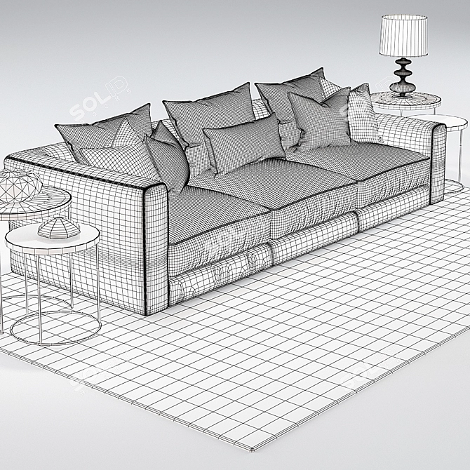 Elis Sofa Set: Luxury and Elegance 3D model image 2