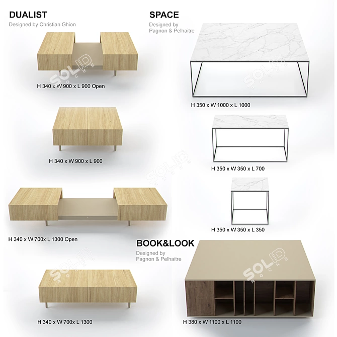 Modern Ligne Roset Low Tables 3D model image 2