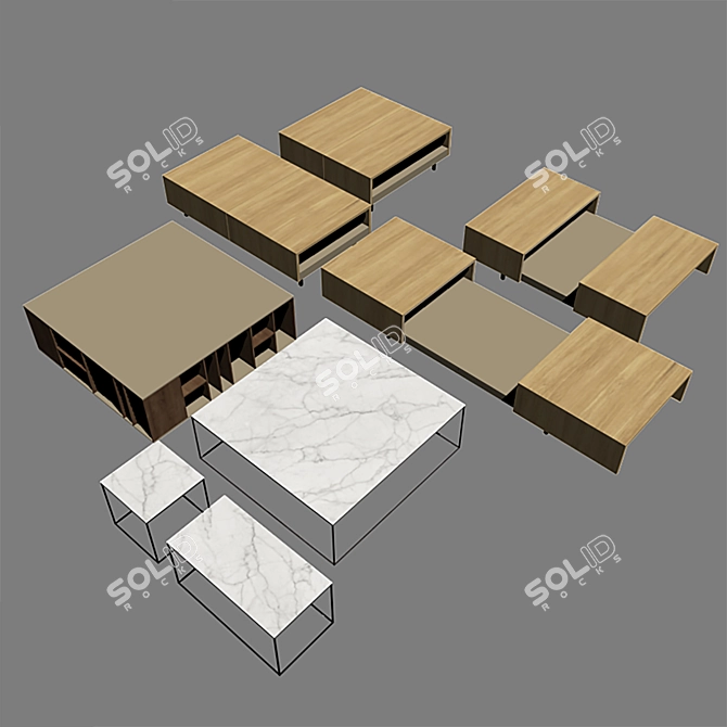 Modern Ligne Roset Low Tables 3D model image 3