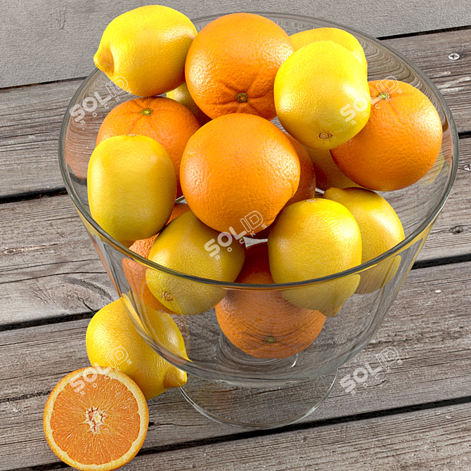 3D Citrus Fruit Set 3D model image 2