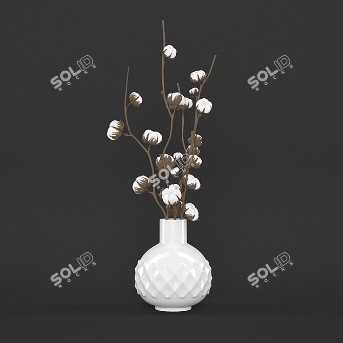 Cotton Bliss Bouquet 3D model image 2