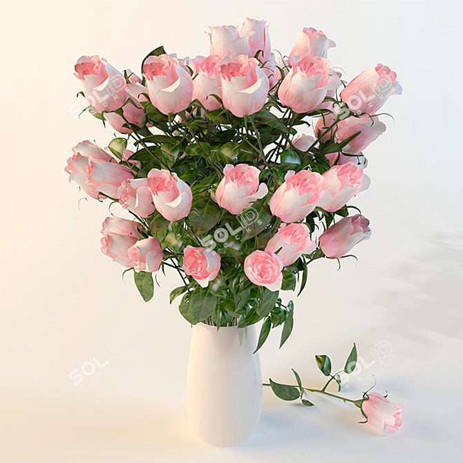 Blooming Beauties: Exquisite Roses 3D model image 2