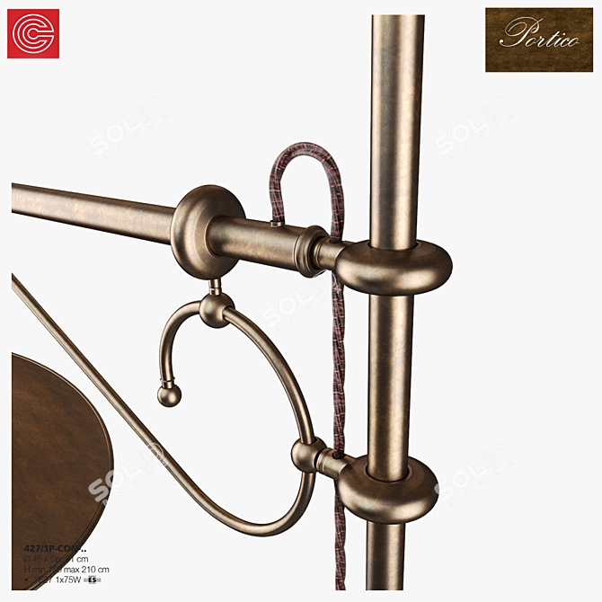 Elegant Portico Lamp: Art.427 3D model image 3